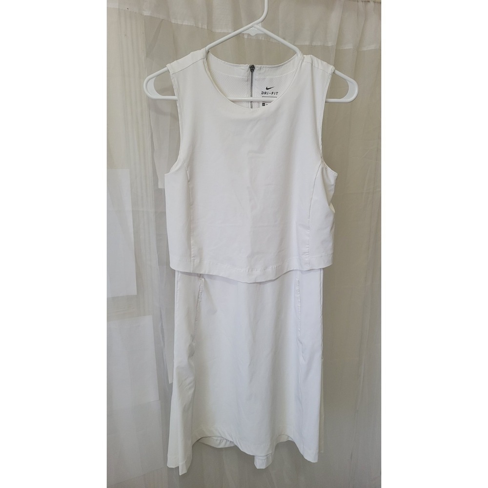 NIKE Flex Ace Sleeveless Dress Women XS DriFit White Golf Tennis Pickleball